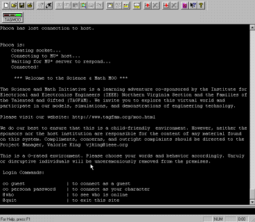 Screen snapshot for MOO Welcome Screen
